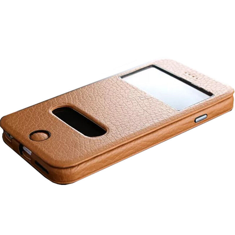 易兔手機雙開窗真皮保護(hù)皮套 為iPhone 6s打造的商務(wù)之選